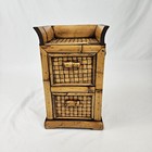 Boho Wicker Rattan Sewing Drawer Apothecary Box Tea Chest Storage Mcm Vintage 