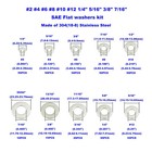 360pcs  2 To 7 16  304 18-8  Stainless Steel Sae Flat Washers Assortment    