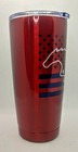 Ford Mustang Red Anodized Stainless Steel  Tumbler 20 Oz Coffee Mug U s a  Flag