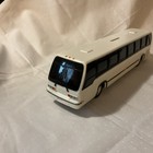 City Bus Plastic Coin Penny Bank Piggy Savings White Transit Retro Vintage Bus