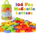 104 Pcs Magnetic Letters Numbers  Alphabet Abc 123 Fridge Magnets Plastic Edu   