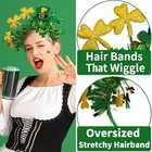  St patrick s Day Headband  Green Tinsel Headband With Gold And Top Hat 
