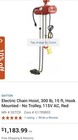 Coffing Electric Chain Hoist With Pendant Control Electric Lift