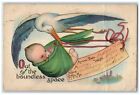 C1910 s Stork Delivering Baby Moultrie Georgia Ga Posted Antique Postcard
