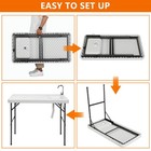 Kitchen Foldable Fish Killing Clean Cutting Outdoor 45 In Table With Sink Faucet