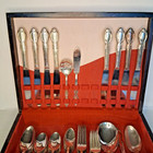Precious Mirror 1954 Silverplate Flatware Wm  Rogers International Silver 60 Pc