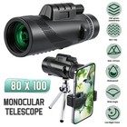 80x100 Zoom Optical Hd Lens Monocular Telescope   Tripod   Clip For Cell Phone