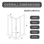 Goodyo Shower Door Corner Glass Enclosure Sliding Door 36x36x72 -matte Black