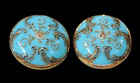 Victorian Turquoise Glass Antique Button  Line Design  Sold Separately