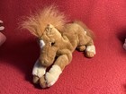 14    tail Fao Schwarz Horse Light Brown Cream Feet Laying Plush Stuffed