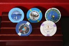 Usa Domestic Casinos  mixed Total 5 Used  1 Gaming Tokens chips  free Ship  t50