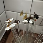12-vintage Hand Blown Art Glass Swizzle Cocktail Mixer Sticks Fish  Turtles  Etc