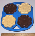 Vintage Fisher Price Fun With Food Cookie muffin Blue Tray 1987 With 4 Cookies