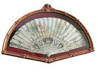 Antique French Hand Paint Fan Carve Superb Detail   Cond  1800s France In Case
