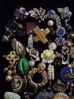 Wow  Vintage Jewelry Rhinestone Clip On Screw Back Huge Single Earrings Lot 80 