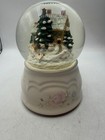 Vintage Pfaltzgraff Perennials Tea Rose Holiday Musical Snow Globe Christmas