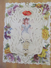 Lot Of 4 antique Valentines Day Greeting Cards die Cut Scrap Art paper Lace