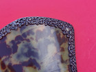 Victorian   Art Nouveau Hair Comb Faux Tortoise Shell   Sterling Silver