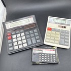 Vintage Calculator Lot Of 3 Unisonic Solar Desk Calculators Mini Pocket