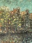 Fantastic Antique Modern Abstract Landscape Oil Painting Old Vintage Cityscape