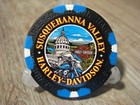1 Harley Davidson Poker Chip - Susquehanna Valley - Harrisburg  Pa  Black Blue