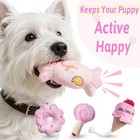 Pink Plush Durable Squeaky Dog Toy Set For Small Dogs   Puppies  Teething