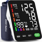 Blood Pressure Monitor Home Use Upper Arm Led Backlit Display 3 User Mode Black