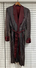 Vintage Mens Satin Robe Smoking Jacket     royal Robes    Large Fit Dressing Gown