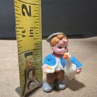 Vintage Boy Holding Goose Figurine Small Collectible Appears Hand Painted