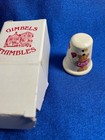 Vintage Hand Painted Dog  Love  Flowers Wood Thimble Wooden Folk Art  Signed