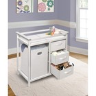 Modern Baby Changing Table With Hamper And 3 Baskets Espresso ecru Baskets