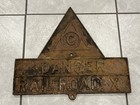 Vtg Antique Original Cast Iron Danger Railroad Crossing Sign