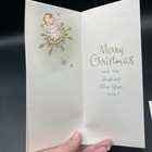 Vtg Mcm Christmas Card Atomic Angels Starburst Graphic 1950s Unused Retro Kitsch