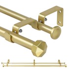 5 8  Diameter Double Curtain Rods W  Octagonal Finials  28 -48  48 -84  84 -120   