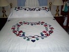 Oversize Queen Amish Hand Appliqued  Quilt Top  97 Wide X 112 Long  small Spots 