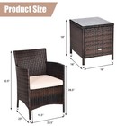 Patiojoy 3pcs Outdoor Pe Rattan Wicker Sofa Chair Coffee Table Furniture Set