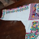 Handmade Mexican Huipil Cotton Dress Embroidered Multicolor Floral Women Small