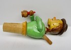 Vintage Anri Italy Cork Bottle Stopper Man Drinking With Bottle Mechanical Wood