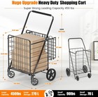 455lbs Shopping Cart Groceries Large Heavy Duty Grocery Cart On Wheels Folding