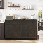 Dark Wood Heavy Duty Sideboard Buffet Cabinet Kitchen Storage Console Table
