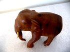 Wooden Elephant Statue Hand Carved Vintage Animal Figurine Home And Table D  cor 