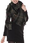 Womens Oversized Tartan Plaid Blanket Scarf Large Checked Wrap Shawl Winter Warm
