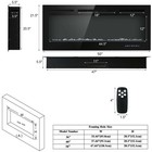 50  Electric Fireplace Recessed And Wall Mounted 750w 1500w W  Multicolor Flame