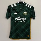 New Adidas Mens Small Portland Timbers Green Mls Home Soccer Jersey Slim Fit