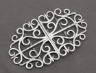 Antique Victorian Sterling Silver Wire Work Nurses Buckle Large   Heavy