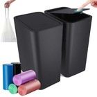 2 65gallon 10 Liter Push-styletrash Can With 75 Trash 2 6 Gal-2 Pack Black