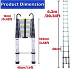Telescoping Ladder 20ft 6 2m Aluminum Diy Extension Folding Loft Ladder