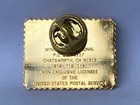 Christmas One Horse Open Sleigh Village Scene 1988  2400 Stamp Pin Pinback New