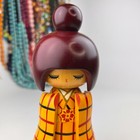 Vintage Japanese Creative Kokeshi Doll  Unsigned  Kimono  Kawaii  Maru-mage Hair