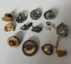 Lot Of 11 Sterling Silver And Gold Fill Presentation Pins Lapel Pins